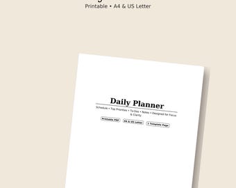 Minimal Daily Planner Printable | To-Do List, Schedule (PDF)