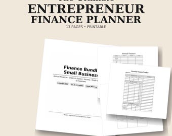 Small Business Finance Planner | Budget, P&L, Sales Tracker (PDF Digital Print)
