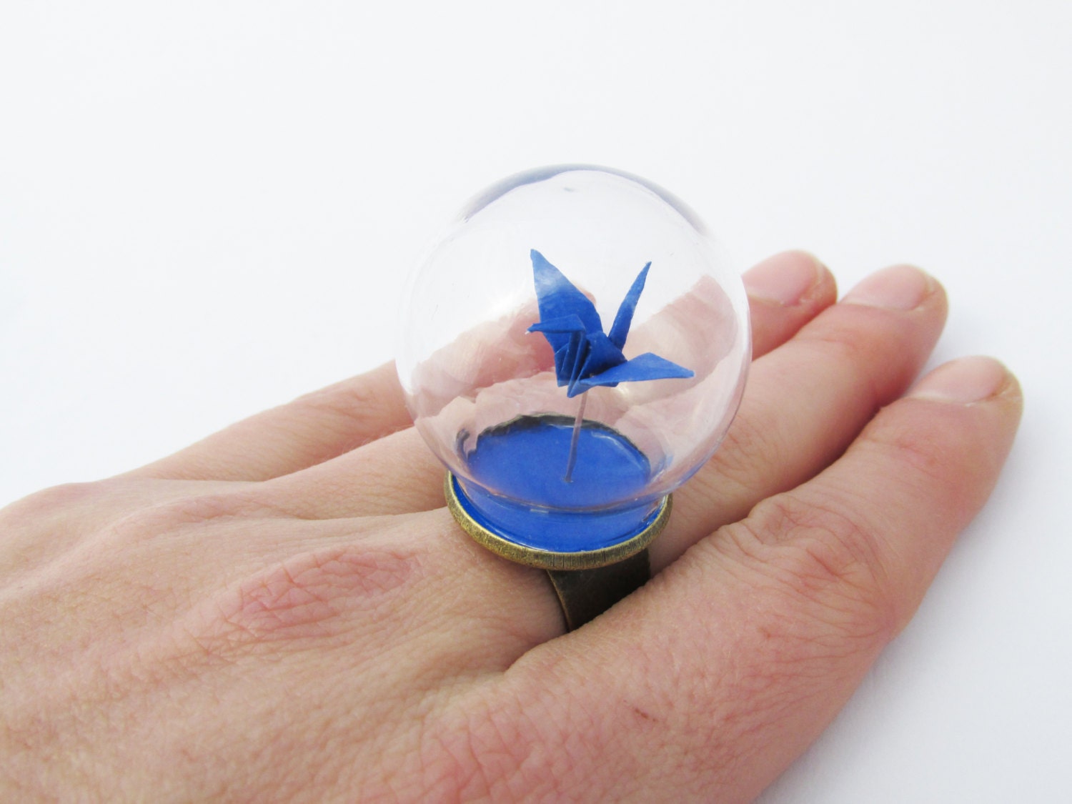 Origami Paper Crane Ring Japanese Origami Jewellery Bright Etsy
