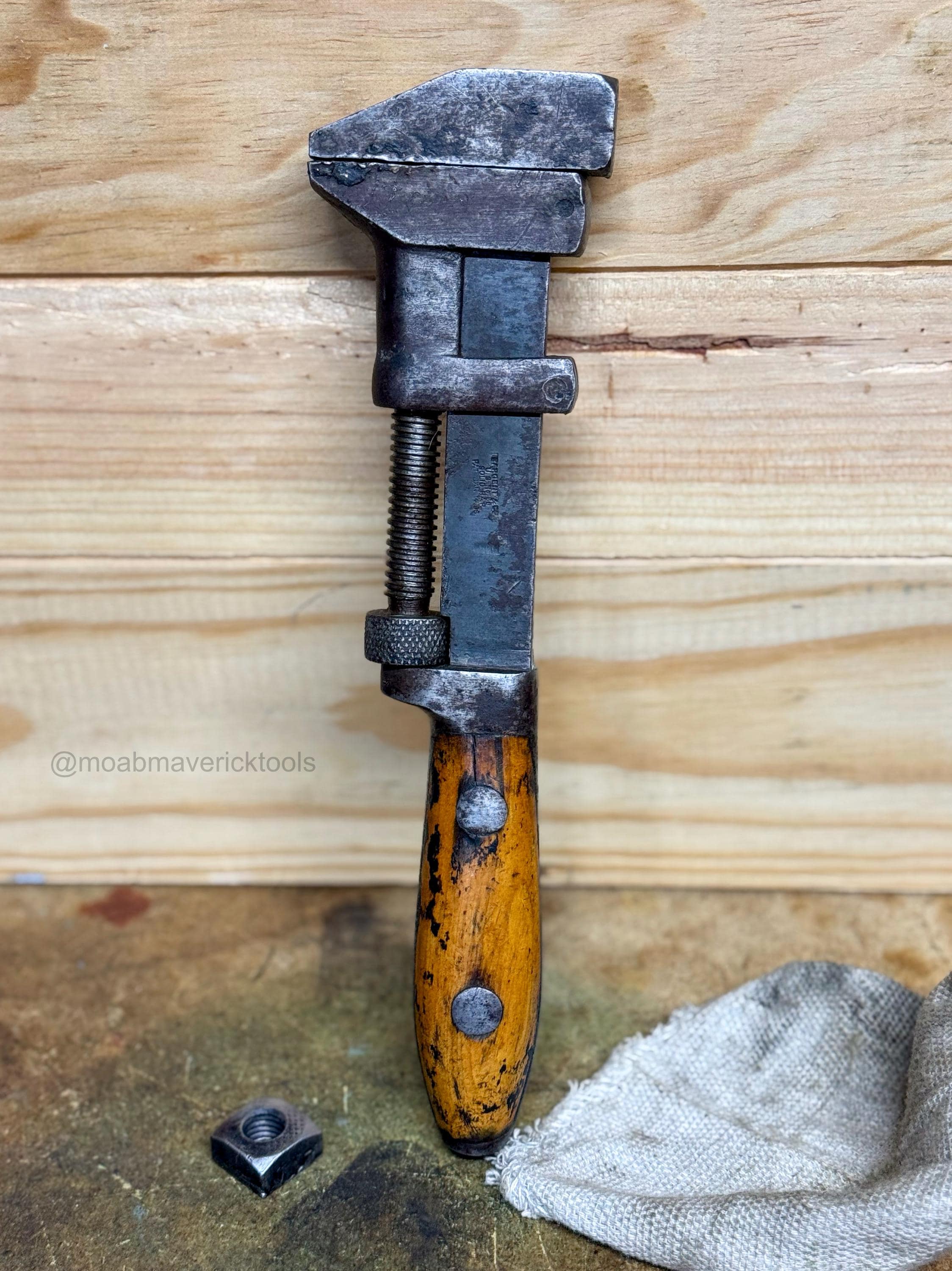 Antique Sargent Adjustable Wrench – Pat. Jan 1896, Solid Bar