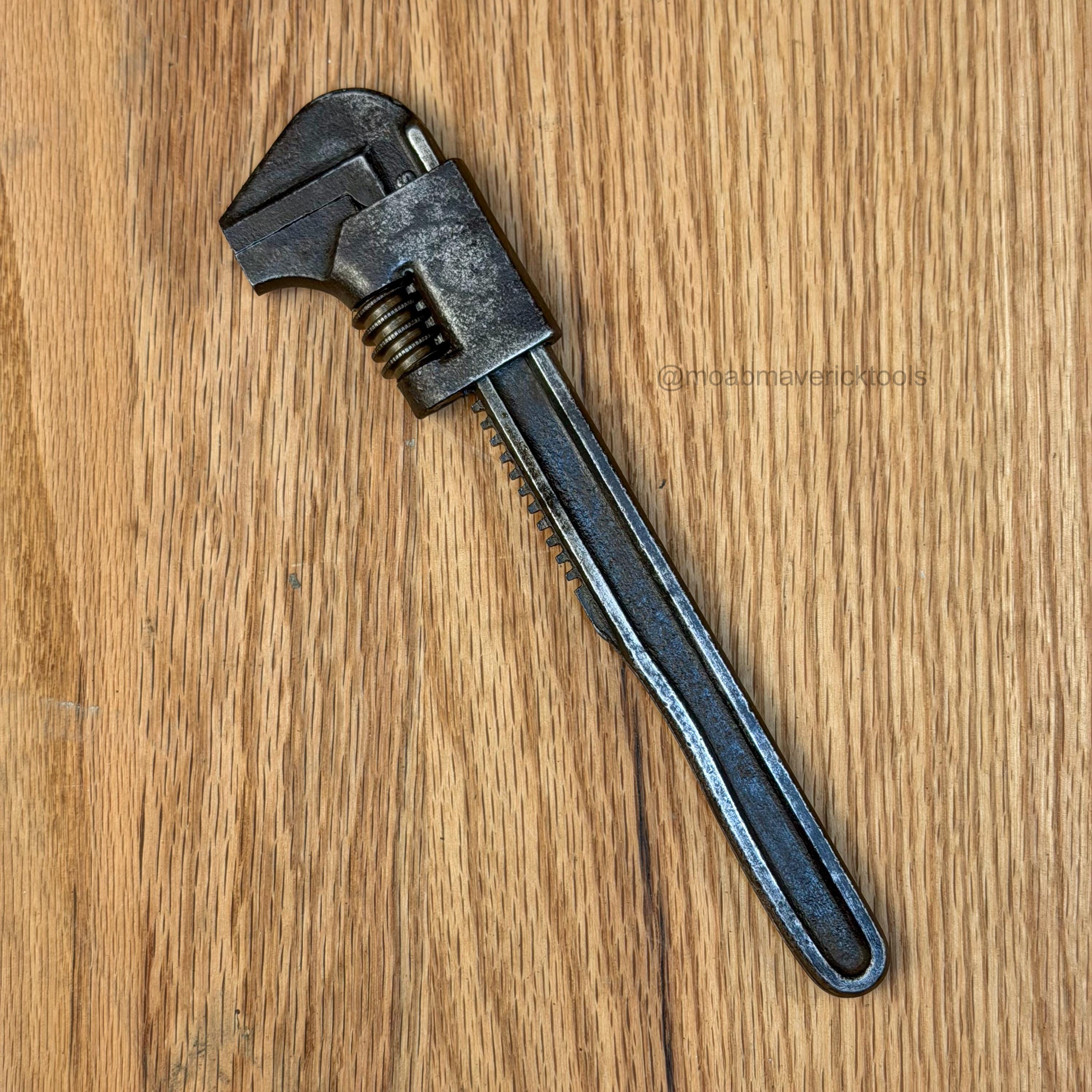 Vintage AUTO Monkey Wrench 9 Inch Adjustable Wrench Early 20th Century Shop Tool