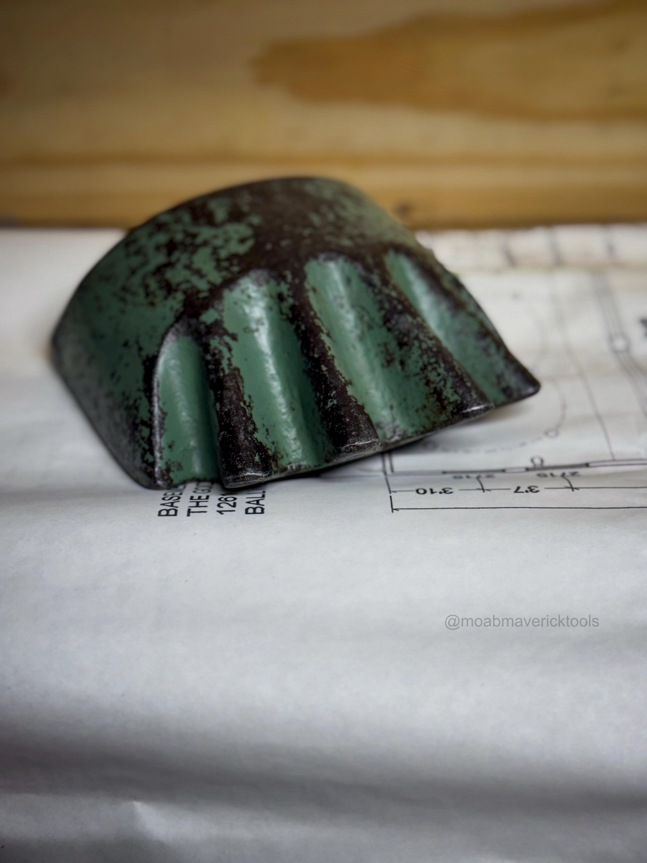 Vintage Cast Iron Gutter End Cap Form – Tinsmith Sheet Metal Tool, Industrial Decor