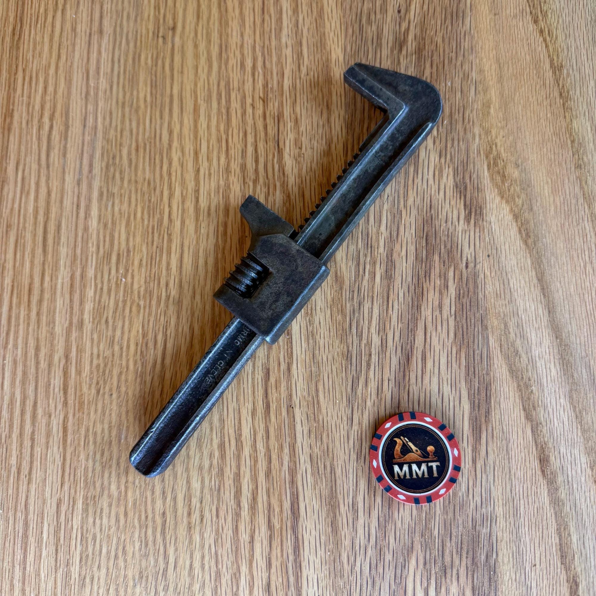 Vintage Adjustable Wrench 9 Inch Fairmount Cleve Monkey Wrench Antique Mechanic Tool USA