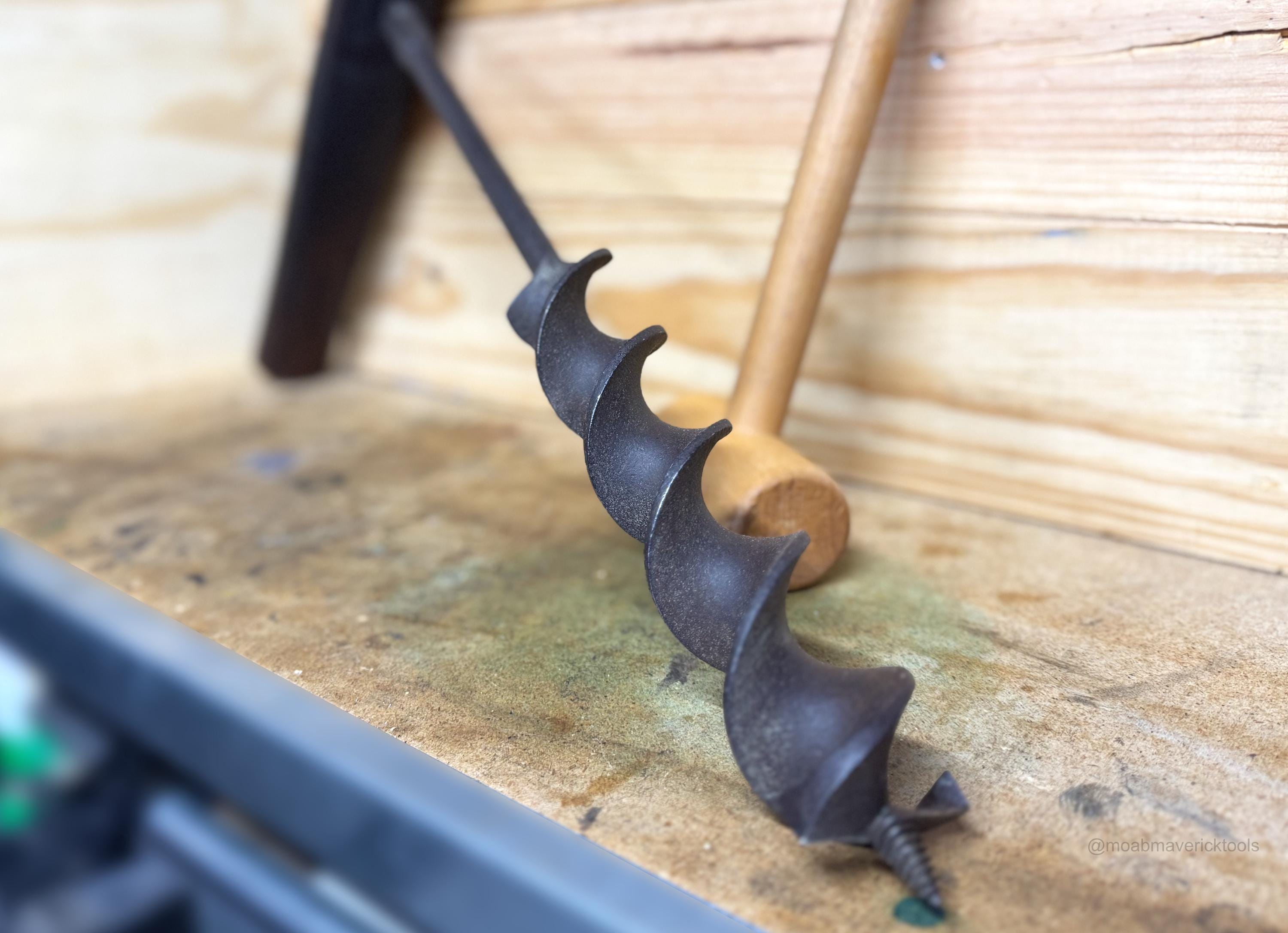 Vintage Timber Auger T-Handle Hand Drill – Large Wood Boring Bit – Barn Beam / Farmhouse Decor