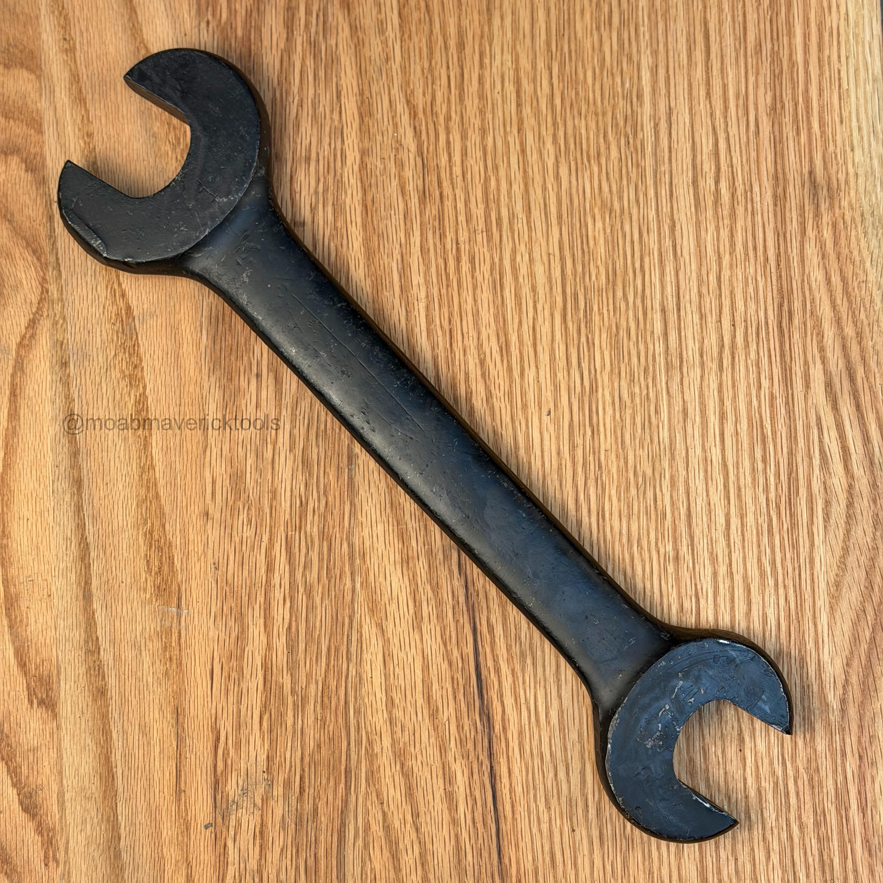 Vintage Whitworth Spanner, 16 Inch Open End Wrench, Industrial Decor, Blacksmith Garage Tool