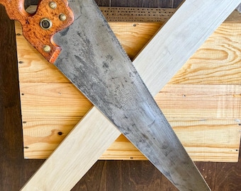 Vintage Disston D-7 Hand Saw – Restored 26” Crosscut Panel Saw, 10 ppi