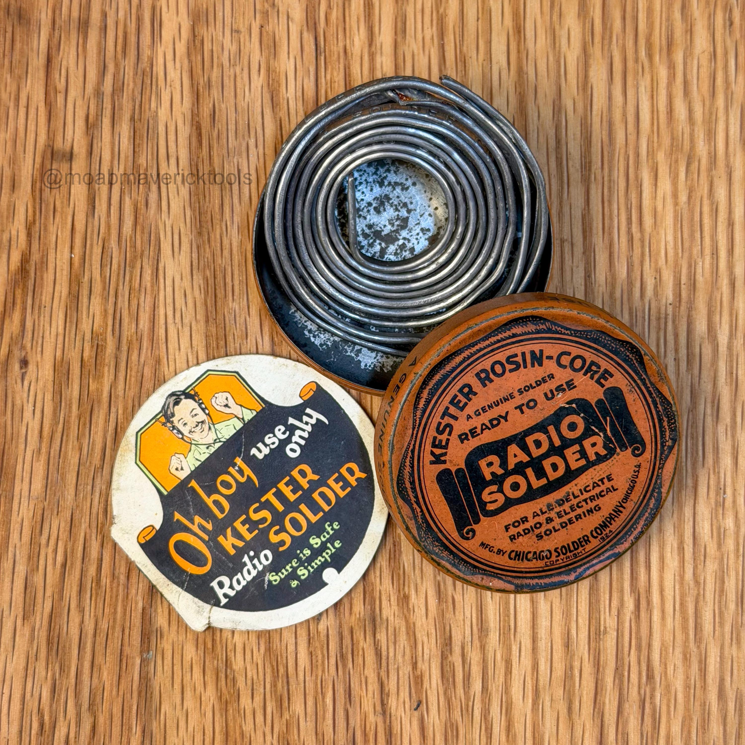Vintage Kester Radio Solder Tin with Original Solder & Booklet (1924) – Advertising Collectible