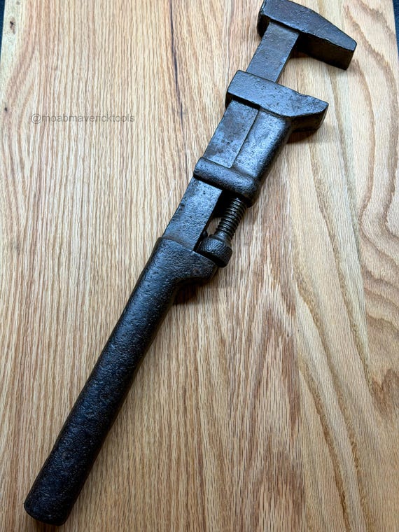 Vintage COES Style Monkey Wrench Large 21 Inch Adjustable Wrench Industrial Decor Tool