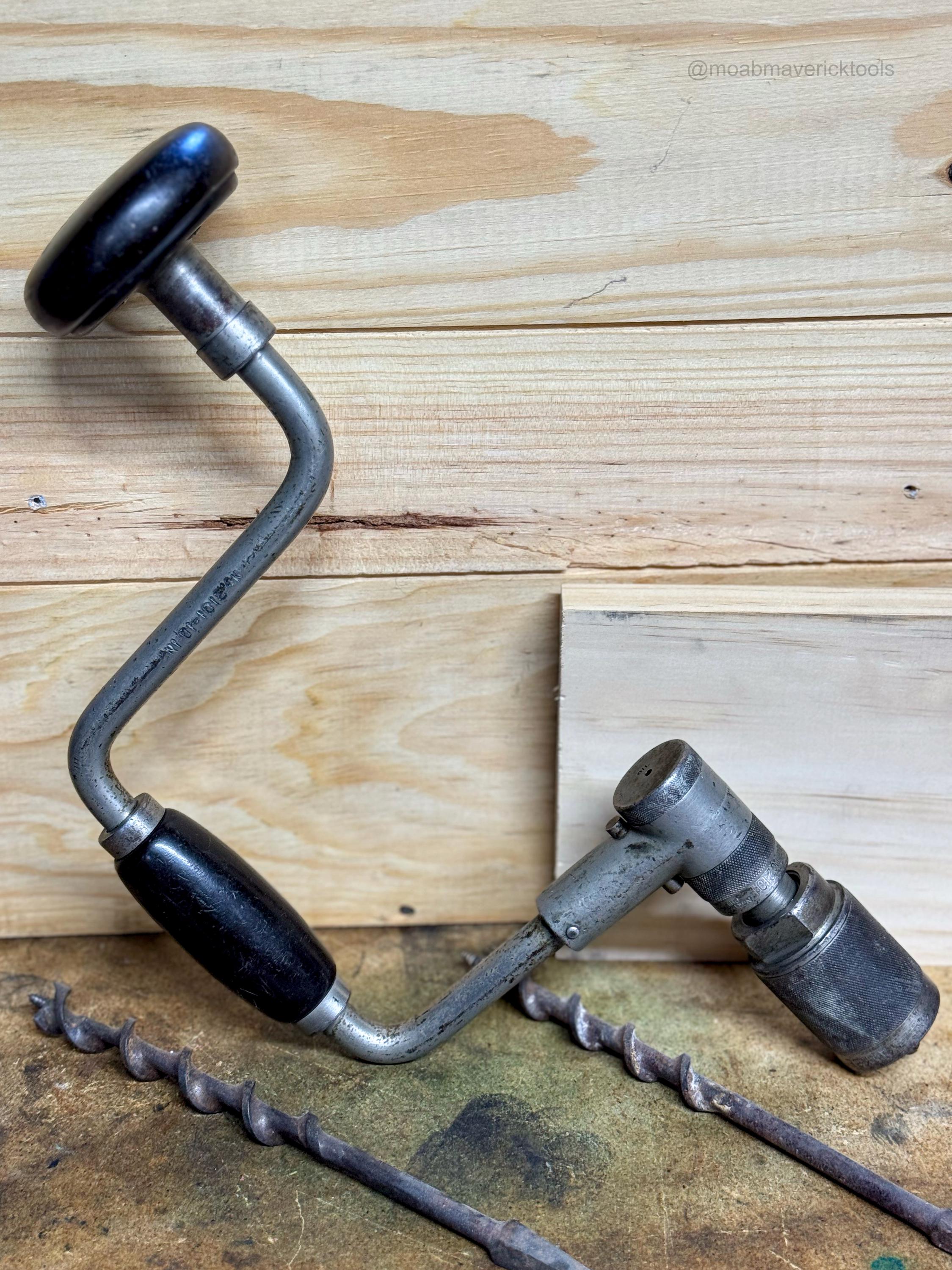 Vintage Yankee North Bros No. 2101 10” Ratcheting Bit Brace, 1940s USA