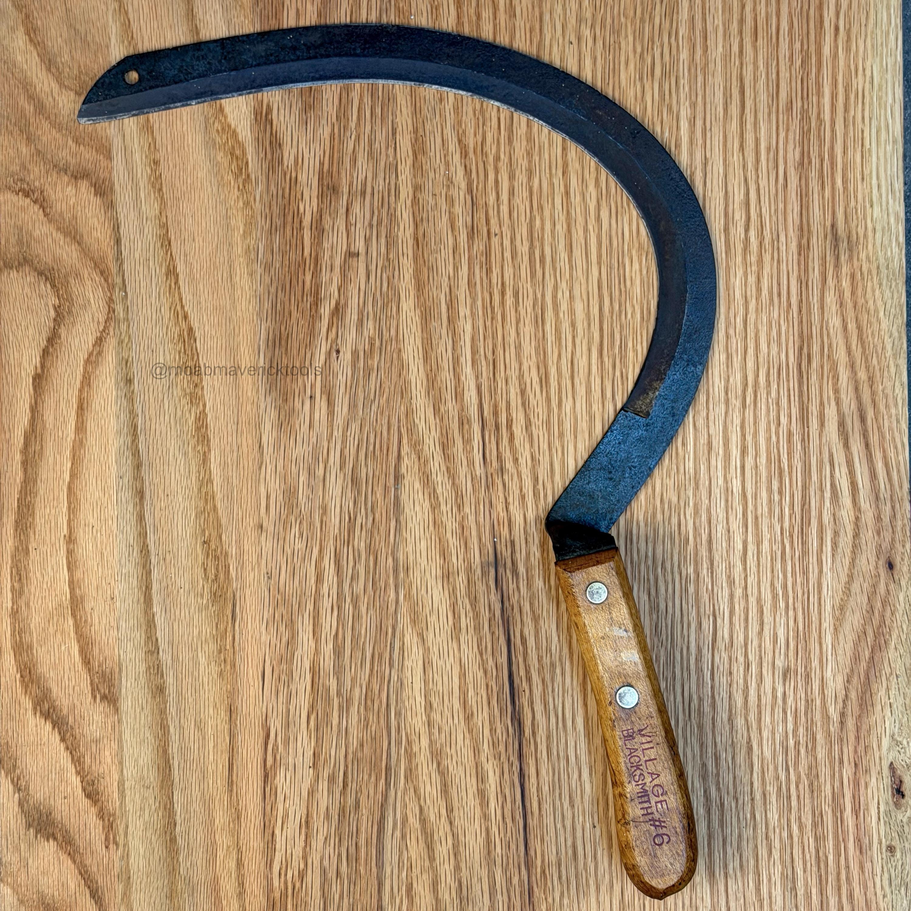 Vintage Village Blacksmith #6 Grass Hook Sickle, Rustic Farmhouse Decor Tool