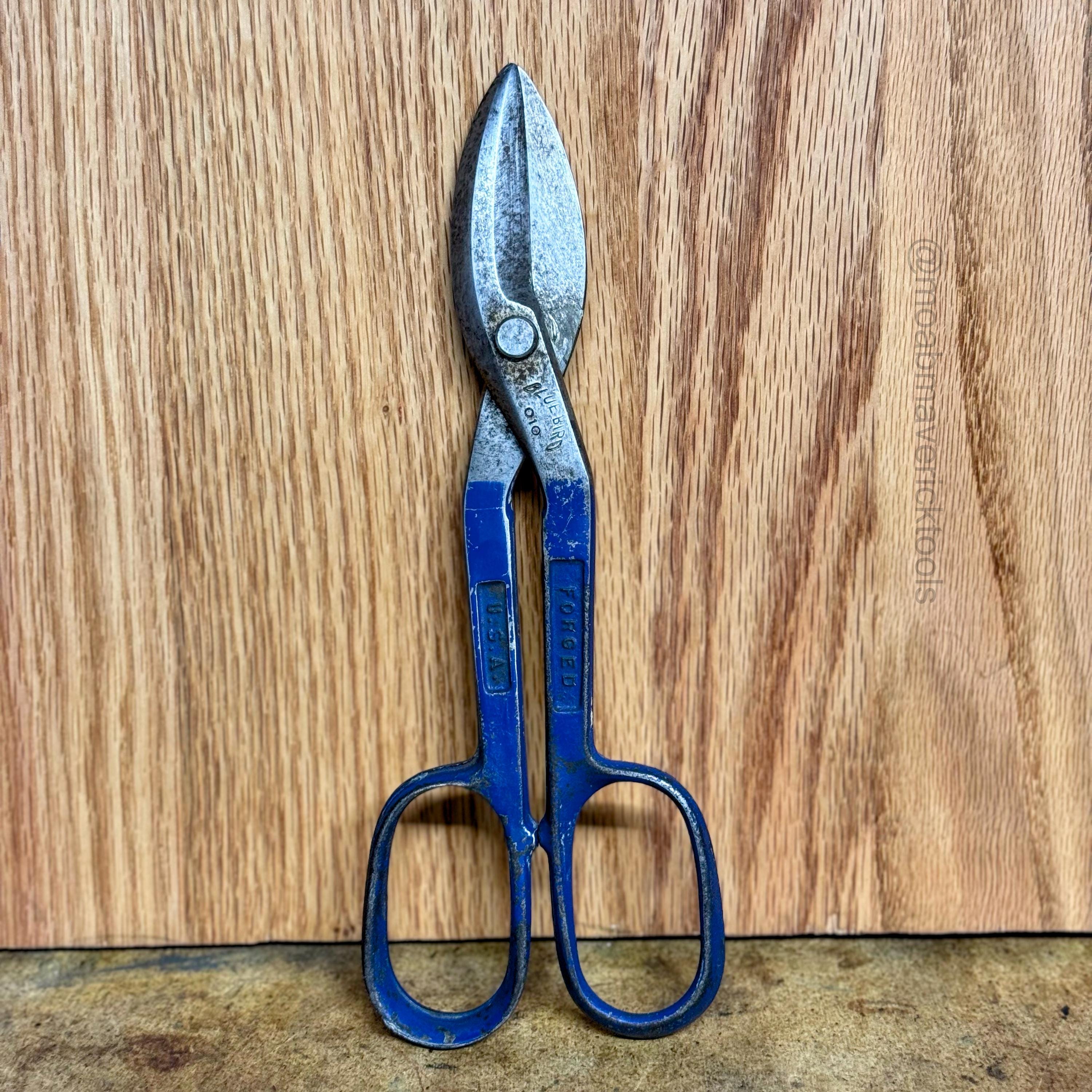 Vintage Bluebird 010 Tin Snips – Forged U.S.A. – Cleaned, Sharpened, Cuts Clean