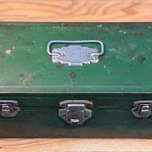 Vintage Union Utility Chest Tool Box Green Steel Toolbox Locking Metal Tool Chest Industrial Storage Made in USA
