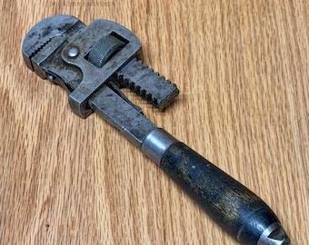 Vintage Pipe Wrench J.P. Danielson Wood Handle Jamestown NY Stillson Style Tool