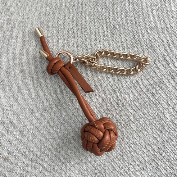 Heavy Duty KeyChain Leather Accessories| Fob Holder| Stainless Steel Hand-Woven Knotted Ball Design