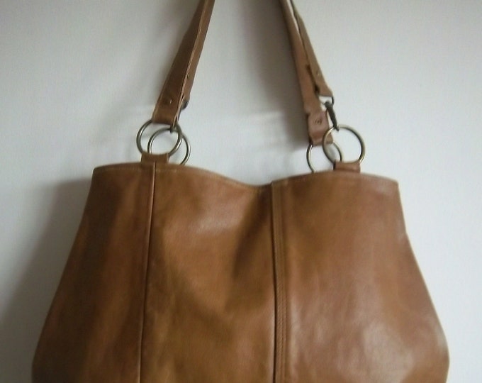 Recycled Leather Bag Tan Leather Convertible Shoulder/cross Etsy