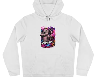 Sudadera con capucha con ilustración de calavera romántica caótica | Sudadera con capucha