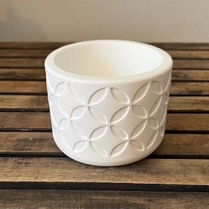 Handmade Cactus Pot, 4 Inch Indoor Outdoor Succulent Planter, Modern Geometric Design Flowerpot