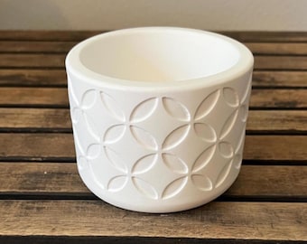 Handmade Cactus Pot, 4 Inch Indoor Outdoor Succulent Planter, Modern Geometric Design Flowerpot