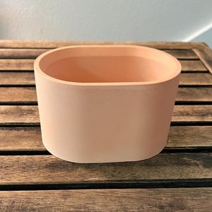 Oblong 4.5 Inch Succulent Pot with Drainage Holes, Indoor Outdoor Cactus Planter, Terracotta Style Flowerpot
