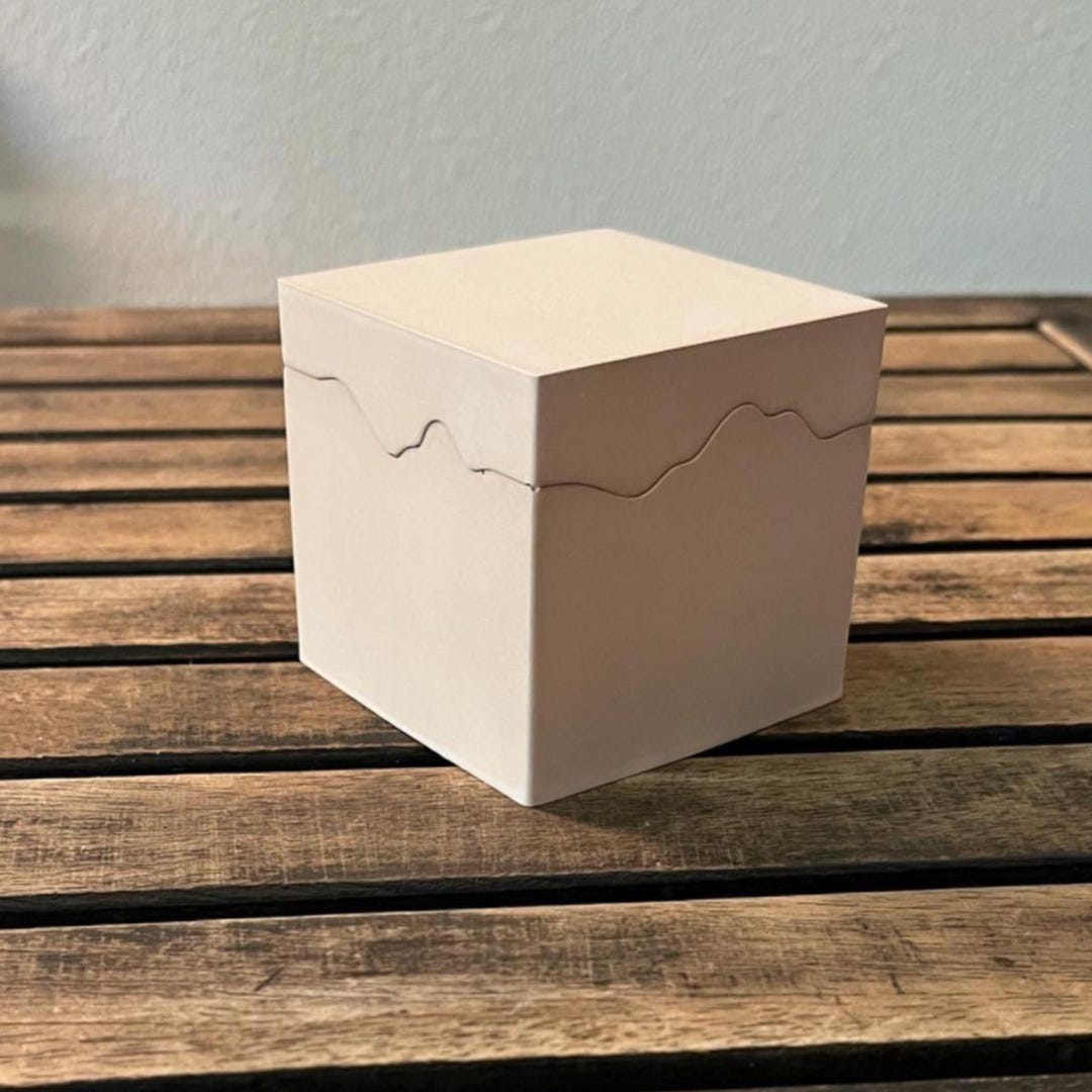 Handmade Concrete Style Box With Lid, Small 2.5 Inch Catchall Container ...