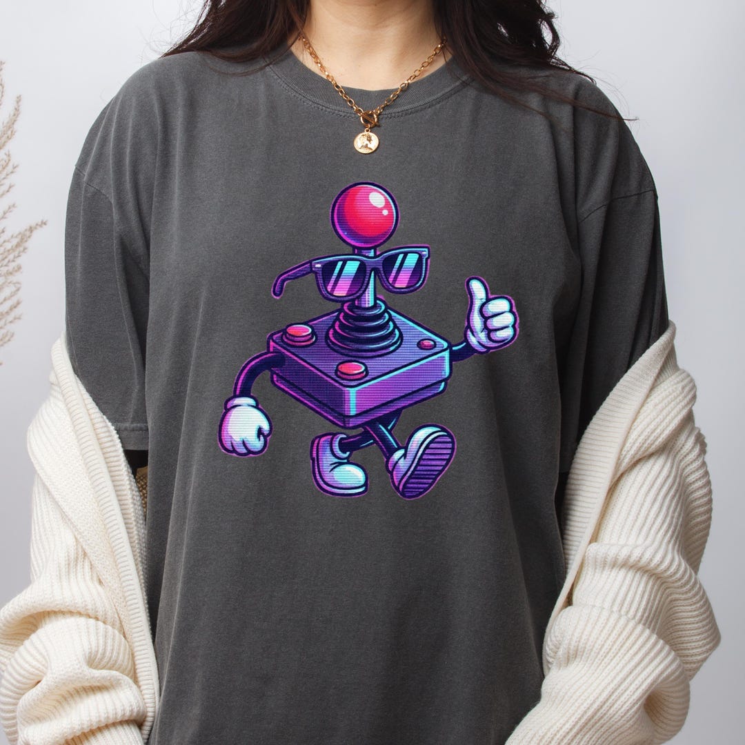 Retro Arcade Joystick Shirt Cool Synthwave Gamer Graphic Tee and 80s ...