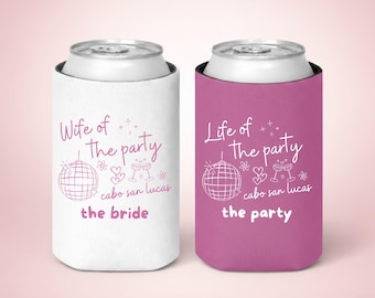 Enfriadores de latas para despedida de soltera, novia a juego, dama de honor, despedida de soltera, última discoteca, enfriadores de latas personalizados, hieleras personalizadas