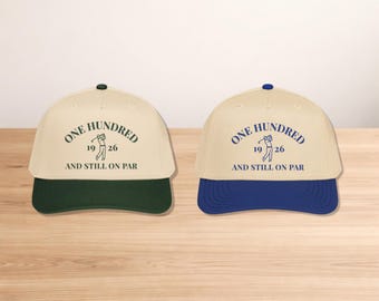 Regalo de cumpleaños número 100, gorra bordada para cumpleaños número 100, regalo de cumpleaños de golf para cumpleaños número 100, el mejor abuelo de Par, gorra de cumpleaños personalizada