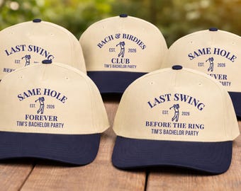 Sombreros de golf para despedida de soltero, sombreros bordados para despedida de soltero, golf para despedida de soltero, último golpe antes del ring, el mismo hoyo para siempre, regalo de soltero