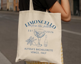 Regalos para despedidas de soltera en Italia, bolso de mano "Limoncello Before the Fellow", bolso de mano para dama de honor, bolso para novia, regalos para despedidas de soltera