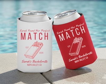 Encontré su enfriador de latas para despedida de soltera Perfect Match, enfriador de latas Perfect Match, regalos para despedida de soltera, tema de fuego