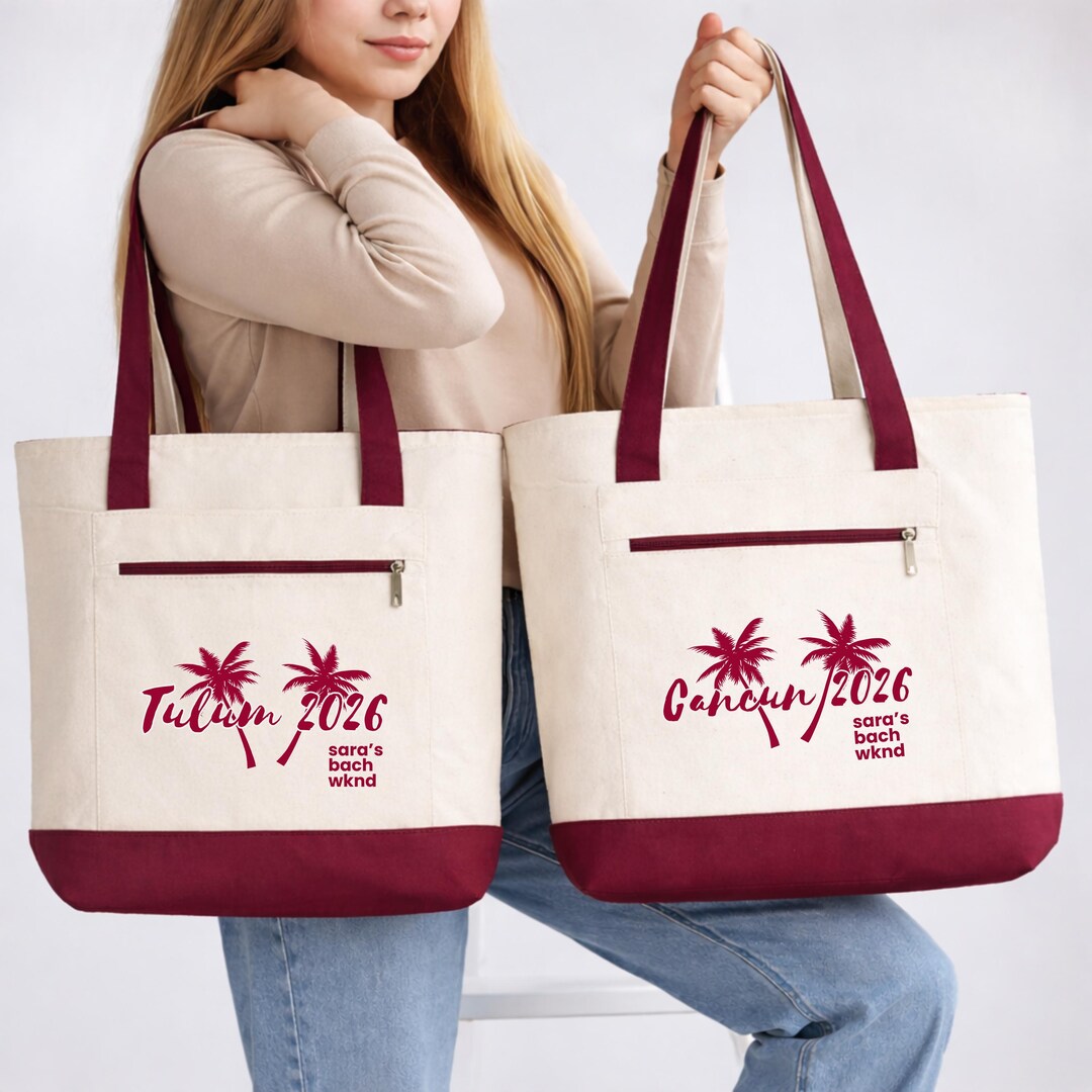 Custom Bachelorette Tote Bags, Beach Bachelorette Bags Tulum ...