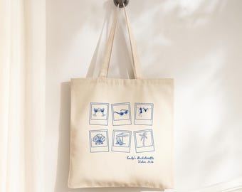 Bolsa de despedida de soltera costera, bolsa de despedida de soltera de playa Polaroid, regalos de despedida de soltera en la playa, bolsa de playa para novias, Last Splash