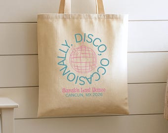 Bolsa de tela "Último baile de despedida de soltera", "Último baile de despedida de soltera", "Discoteca de vez en cuando", Bolsas de tela para dama de honor, Regalos para dama de honor, Recuerdos para dama de honor