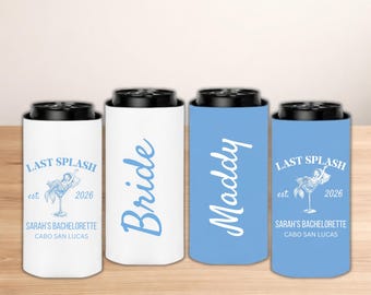Enfriadores de latas de despedida de soltera de sirena, Last Splash, Despedida de soltera en el lago, Enfriadores de latas con nombre personalizado, Enfriadores de latas de novia, Enfriadores de despedida de soltera
