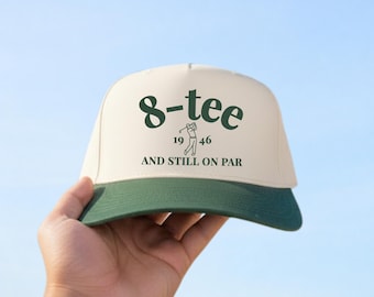 Regalo de 80 cumpleaños para hombre, gorra bordada de 80 cumpleaños, regalo de cumpleaños de golf para 80 cumpleaños, todavía en par, tee 8, regalo para abuelo