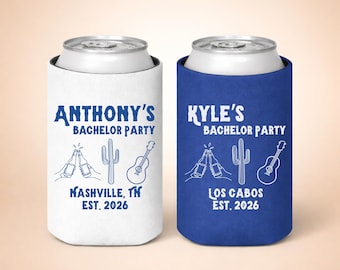 Koozies para despedida de soltero, regalos personalizados para despedida de soltero, enfriadores de latas para despedida de soltero, regalos para despedida de soltero, despedida de soltero en Nashville