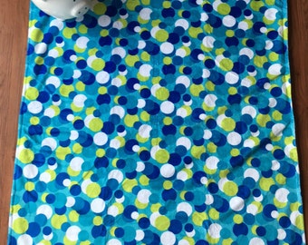 Blue Cross Over Circles Minky Baby Blanket