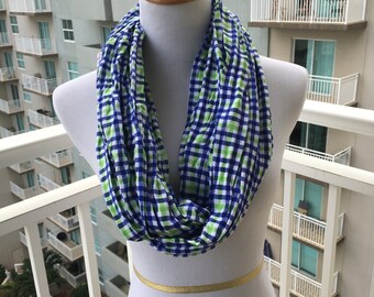 Blue and Lime Infinity Scarf