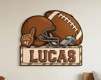 Personalized Football Name Sign, Custom Sports Nursery Decor, American Football Wall Art, Baby Shower Gift, Baby Boy Room Decor