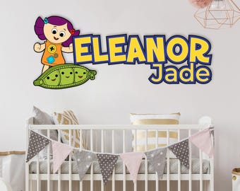 Personalized Wooden Name Sign, Toy Story Inspired Nursery Decor, Peas in a Pod Plaque