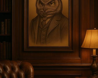 Owl Victorian Portrait - Instant Printable Download