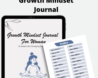 Growth Mindset Journal | Self Improvement Canva Template (Digital Download)