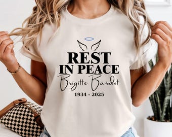 Comfort Color Rest In Peace Brigitte Bardot Shirt, Hollywood Movie Star Tee, Rip French Icon Top