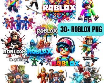 3D Block Gamer-personages | PNG-clipartbundel (digitale download)