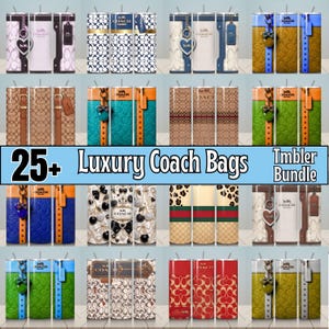 25+ Luxury Inspired Tumbler Wrap Bundle PNG | Luxury Coquette Style Sublimation | Luxury Designer Tumbler Wraps | Fashion Brand Sublimation