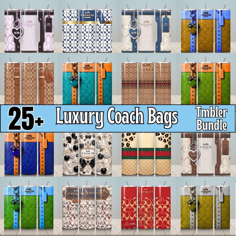 25+ Luxury Inspired Tumbler Wrap Bundle PNG | Luxury Coquette Style Sublimation | Luxury Designer Tumbler Wraps | Fashion Brand Sublimation image 1