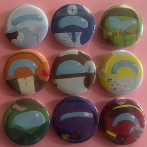 Among Us Show Pins || Red, Purple, Green, White, Blue, Orange, Brown, Yellow, Lime