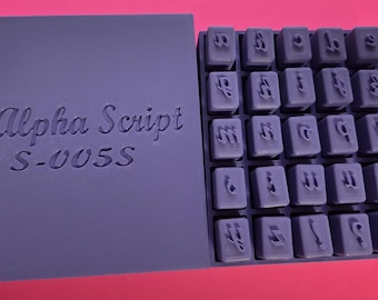 Sellos completos del alfabeto en minúsculas para arcilla de cerámica. Elija su fuente.