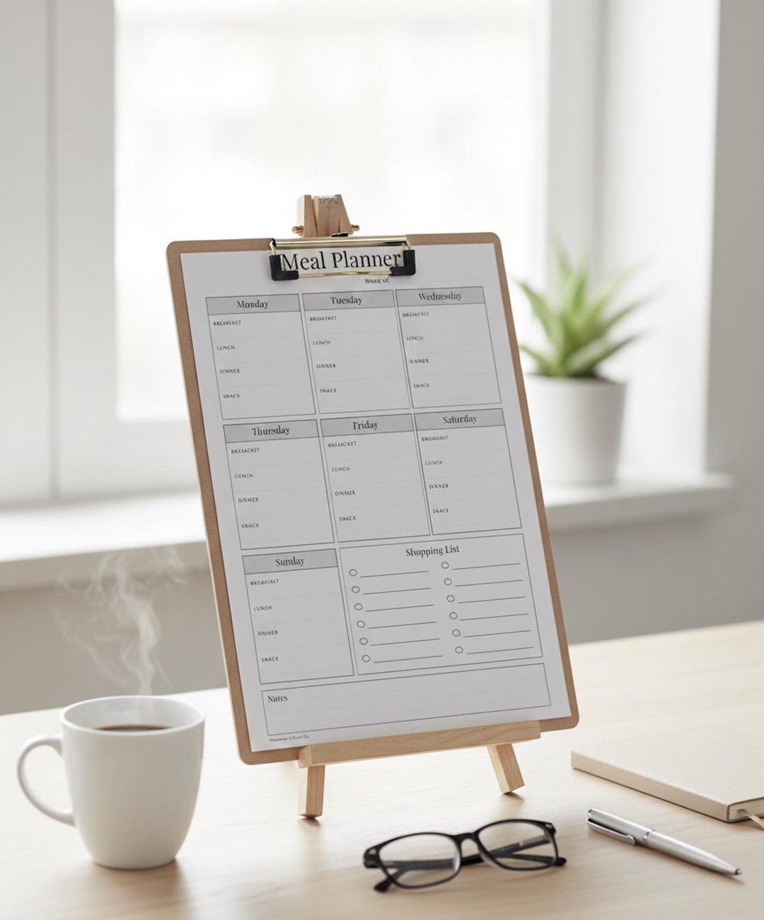Weekly Meal Planner Printable | Minimalist Food Prep Organizer (PDF) - Etsy