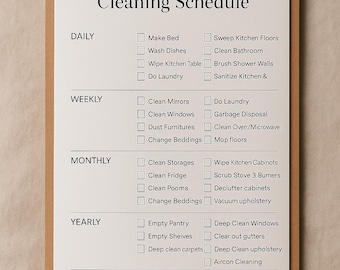 Cleaning Schedule Printable | Daily, Weekly, Monthly Checklist (PDF)